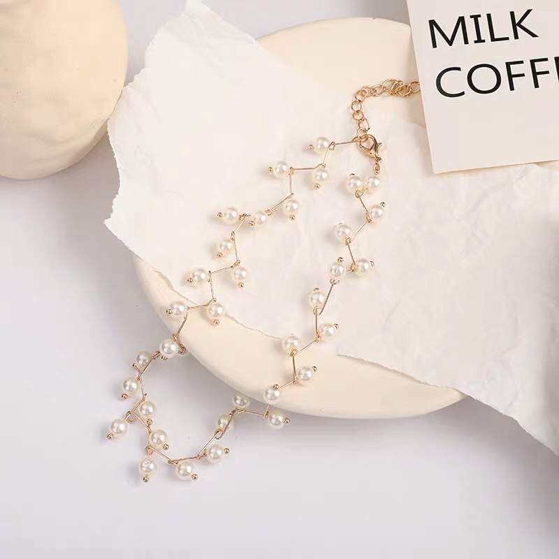 ❤️現貨在台，金.銀 珍珠 鎖骨鏈 頸項鍊 韓國 氣質 個性 百搭 創意 脖子 飾品 頸鏈 項鍊 女神 搭配禮服 洋裝-細節圖4