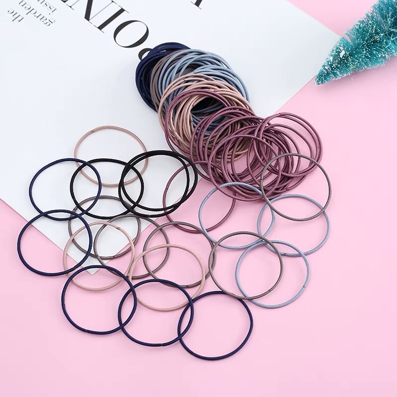 ❤️現貨在台「30入$99」 髮圈 韓國 簡約 扎頭髮 頭繩 清新 橡皮筋 網紅 髮繩 極細 不易有勒痕-細節圖2