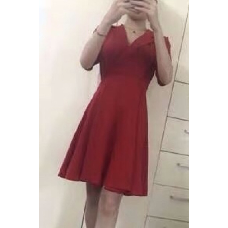 ❤️大紅.黑S- XL.2XL.3XL.4XL 中大尺碼 女神 婚宴 收腰 禮服 洋裝 連衣裙 v領 夜店-細節圖7