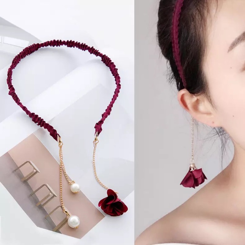 ❤️現貨在台 高質感 性感 女神 仙女 公主 髮窟 髮飾 珍珠吊墜 花朵 名媛 洋裝 禮服 配件-細節圖2