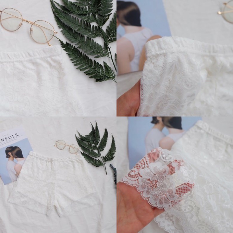 💕現貨在台，黑.白 性感 蕾絲 安全褲 短褲 內搭 顯瘦 女神 禮服 洋裝 熱褲 性感-細節圖3