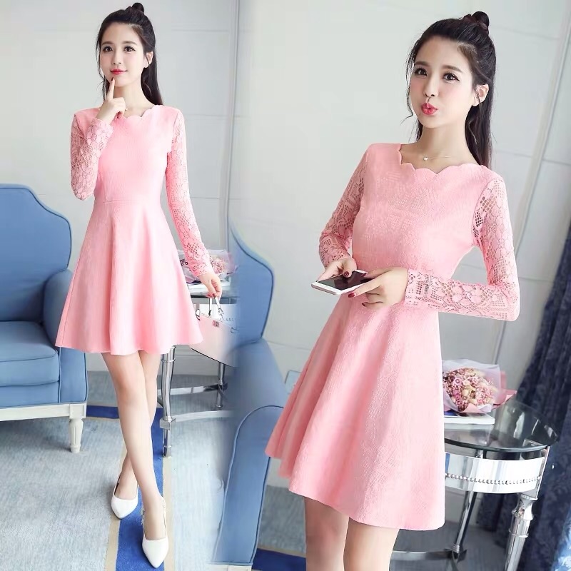 💕現貨在台，白.黑S- XL.2XL.3XL 花邊 蕾絲 洋裝 禮服 透膚 連衣裙 顯瘦 女神 婚宴 伴娘-細節圖9