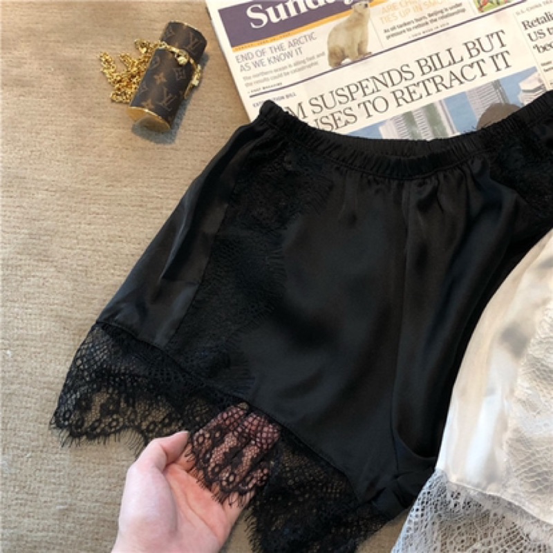 ❤️現貨在台，白.黑 拼接 蕾絲 防走光 外穿 打底 安全褲 褲子 韓版 內搭 無痕 短褲洋裝 禮服 內搭-細節圖5