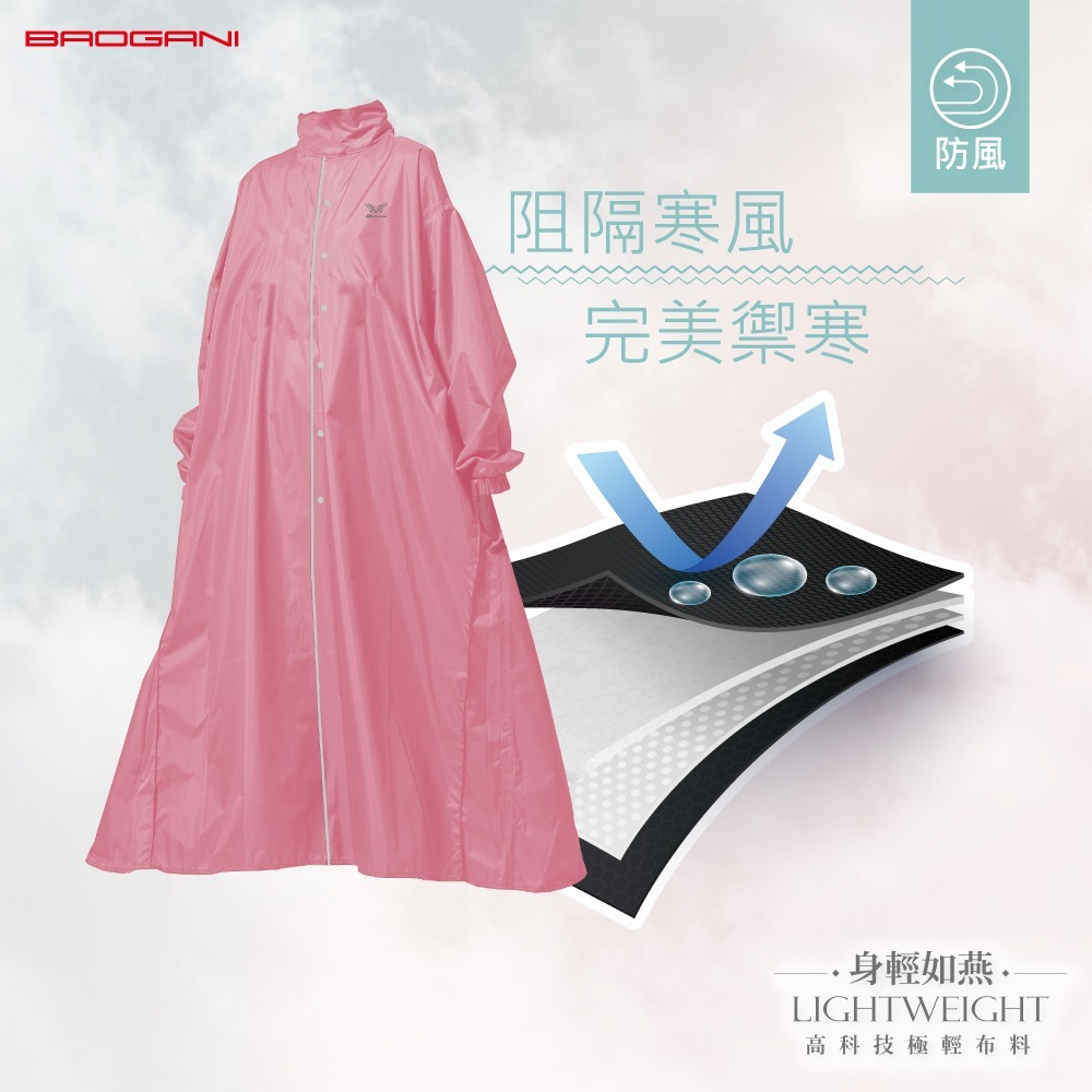 【東伸DongShen】19-1輕燕加寬-極輕量前開式雨衣 可背包包 拉鍊拉到底-細節圖5