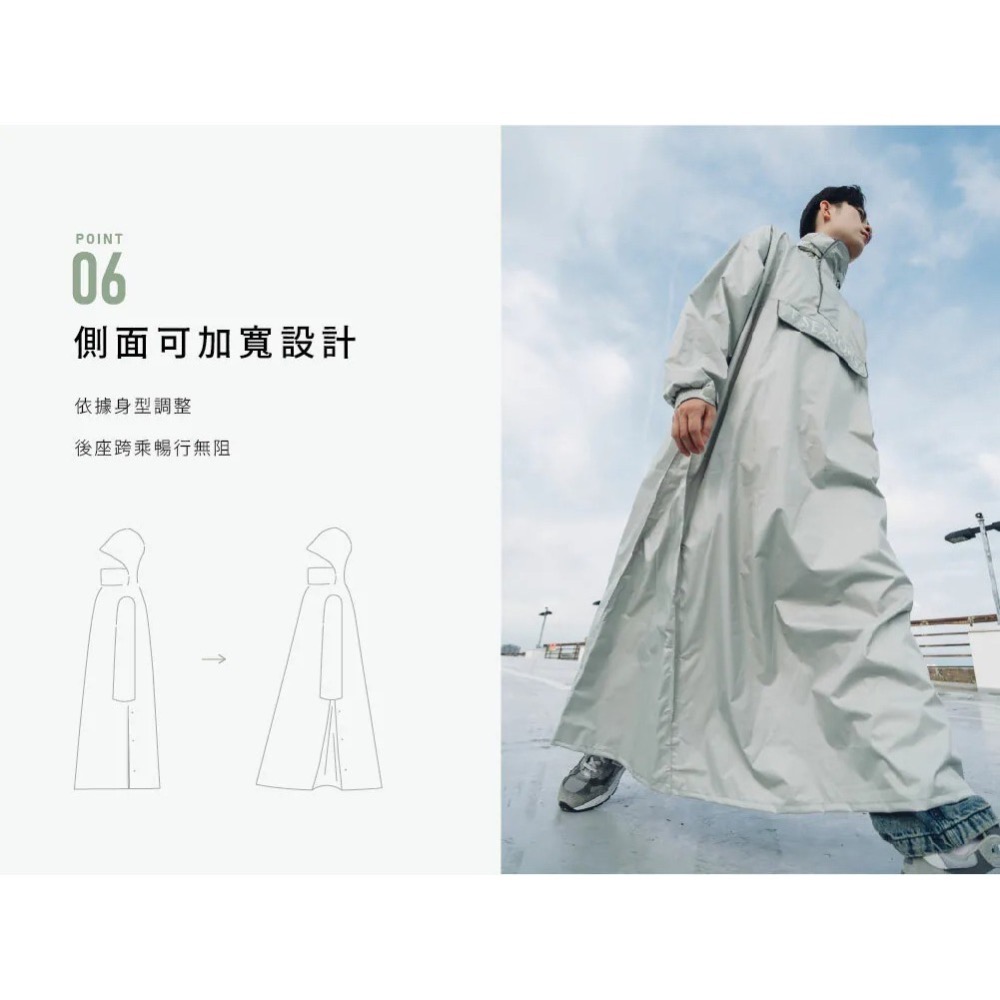 F.SEASONS 聯名 側開套頭一件式雨衣 (背包雨衣/機車雨衣)-細節圖6