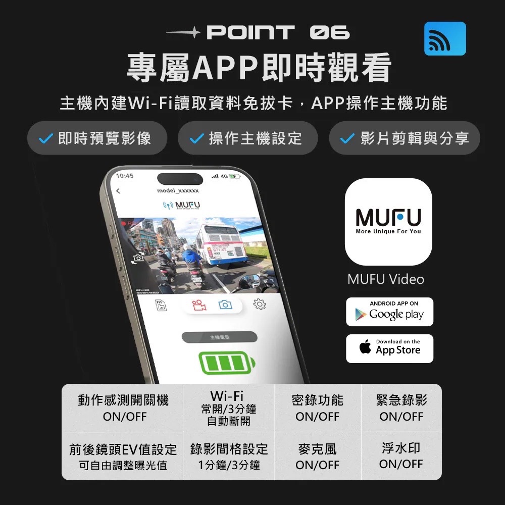 MUFU 雙鏡頭機車行車記錄器 V40S極光機(側邊款) - 星曜黑-細節圖8