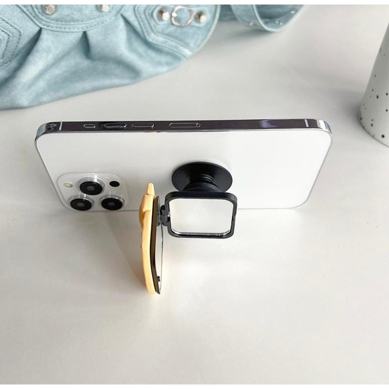 圓緣屋－－－KT小鏡子伸縮氣墊手機支架 不挑款出貨-細節圖3