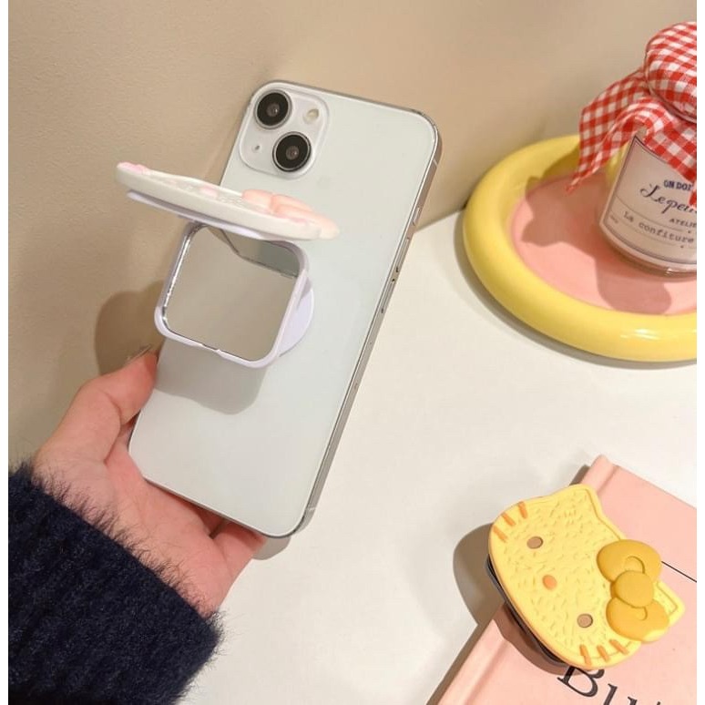 圓緣屋－－－KT小鏡子伸縮氣墊手機支架 不挑款出貨-細節圖4