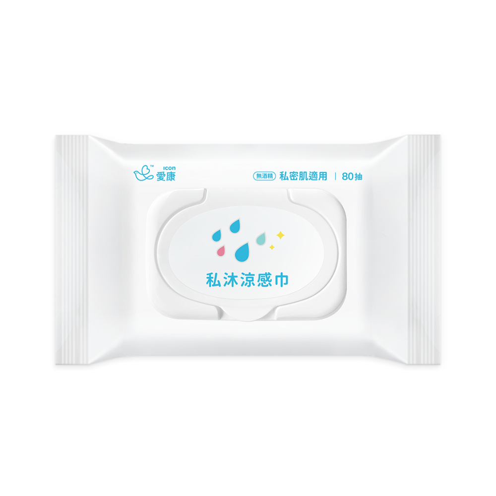 圓緣圓－－－女性濕紙巾愛康 私沐涼感巾80抽 愛康私沐涼感巾 無酒精-細節圖2
