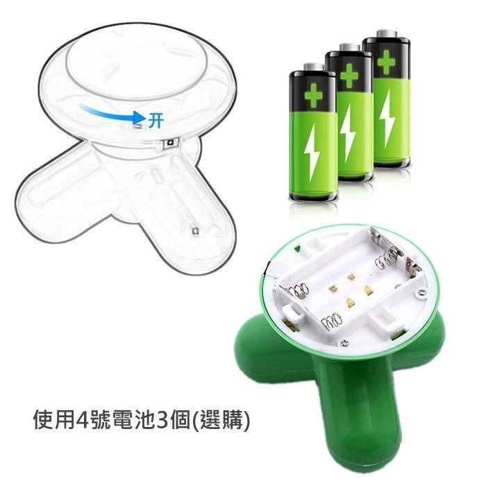 圓緣屋－－－彩盒NG,介意者勿下單 商品不NG 三角震動頸部腰部按摩器雙電源 USB 供電 三腳按摩器 迷你按摩器-細節圖4