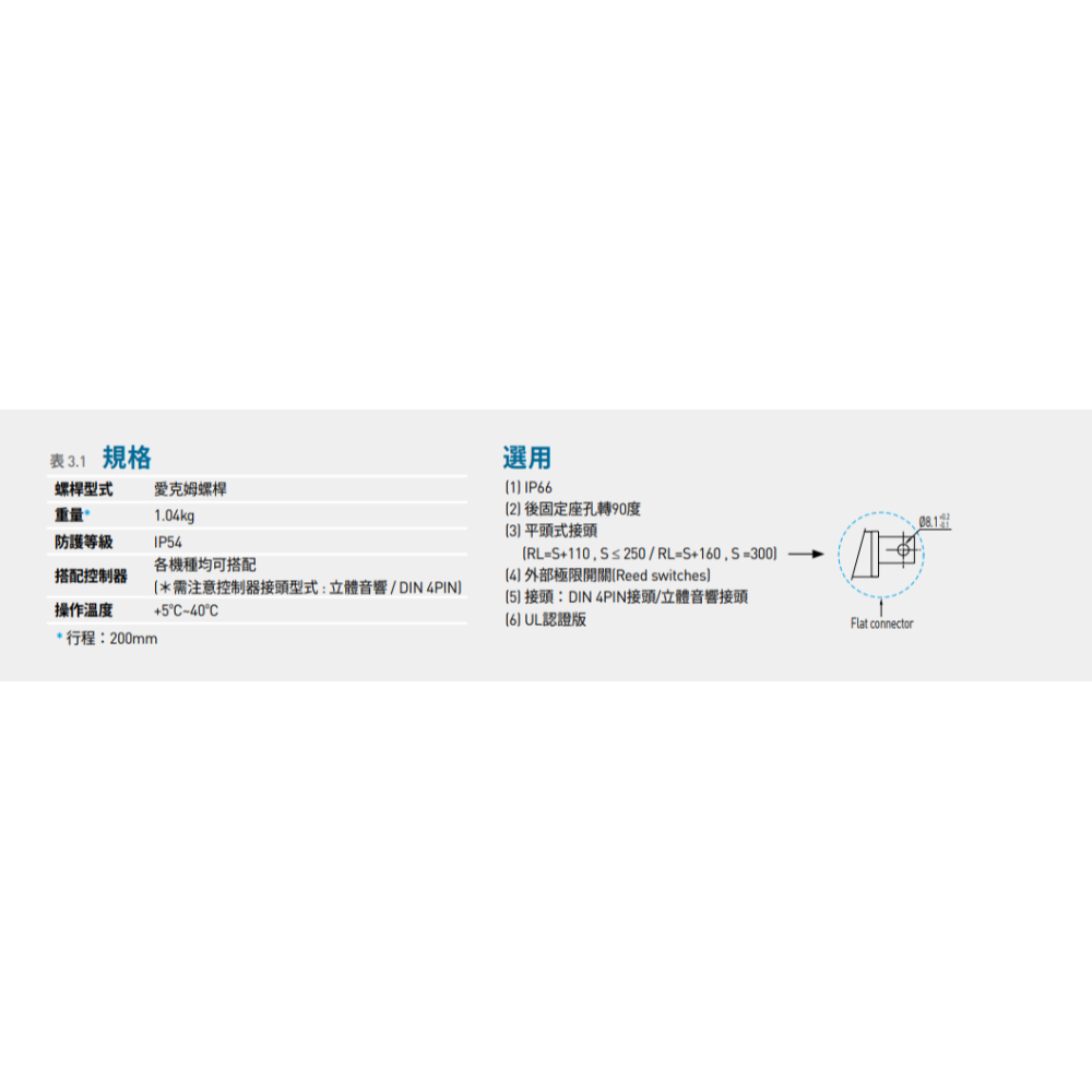 上銀 LAS1-1-1-200-24G HIWIN 線性致動器 電動推桿  (標配電源線雙線) MYSJ買智聯-細節圖5