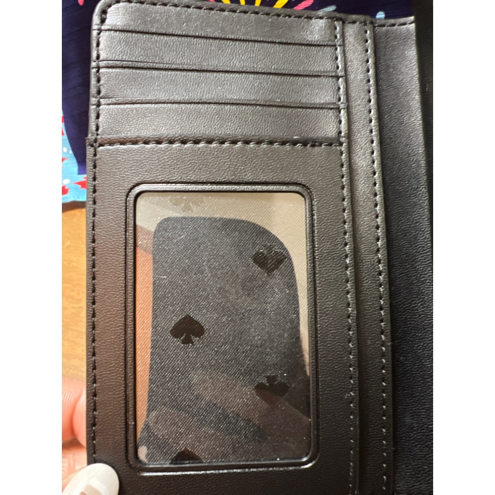 Kate spade 金屬桃心LOGO菱格絎縫設計小牛皮 中夾-細節圖3