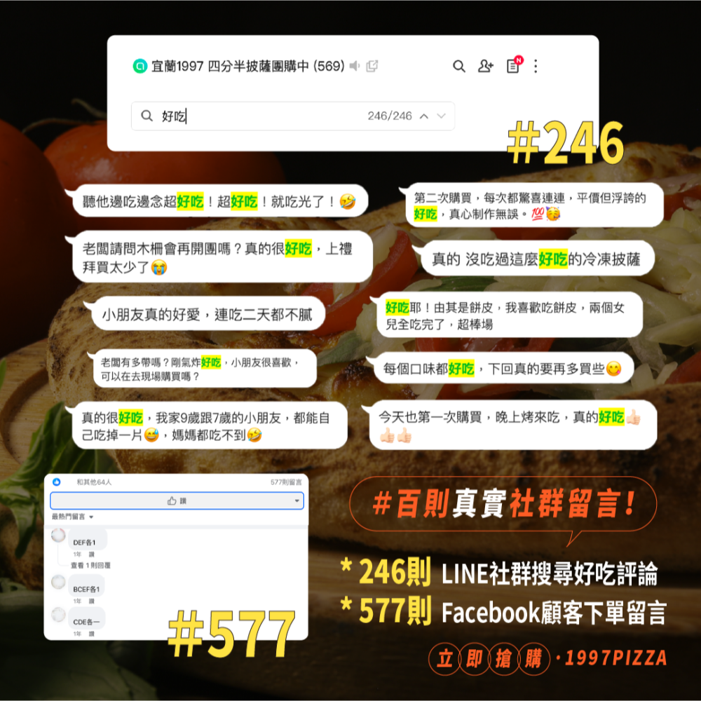 1997窯烤披薩-親朋好友分享套組（瑪格x2 鴨胸x2 野菇x2 夏威夷x2 蜂蜜起司x2 海鮮x2 德式香腸x2)-細節圖4