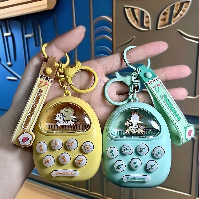 🇹🇼出貨|三麗鷗 地鼠機 掌上發聲鑰匙圈｜可愛大耳狗 美樂蒂 庫洛米 布丁狗 鑰匙書包掛件-細節圖2