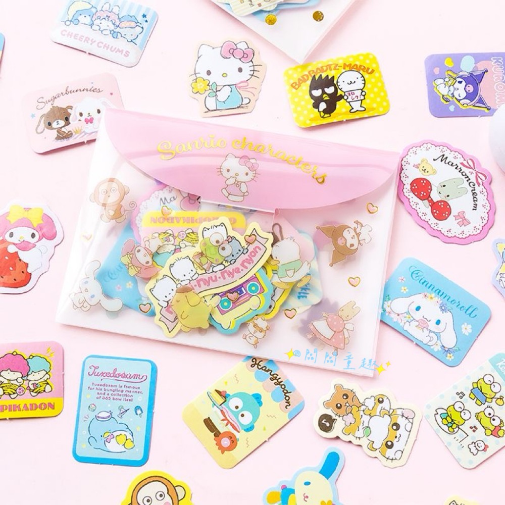 🎀貼紙/手帳系列🎀｜三麗鷗信封貼紙包40入 |手帳素材裝飾貼紙組 DIY卡片 信封收納語-細節圖4
