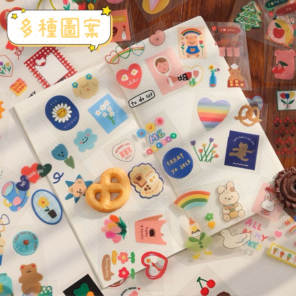 🎀貼紙/手帳系列🎀 防水貼紙套組｜100 張韓系拼貼｜手帳必備｜卡片裝飾-細節圖2