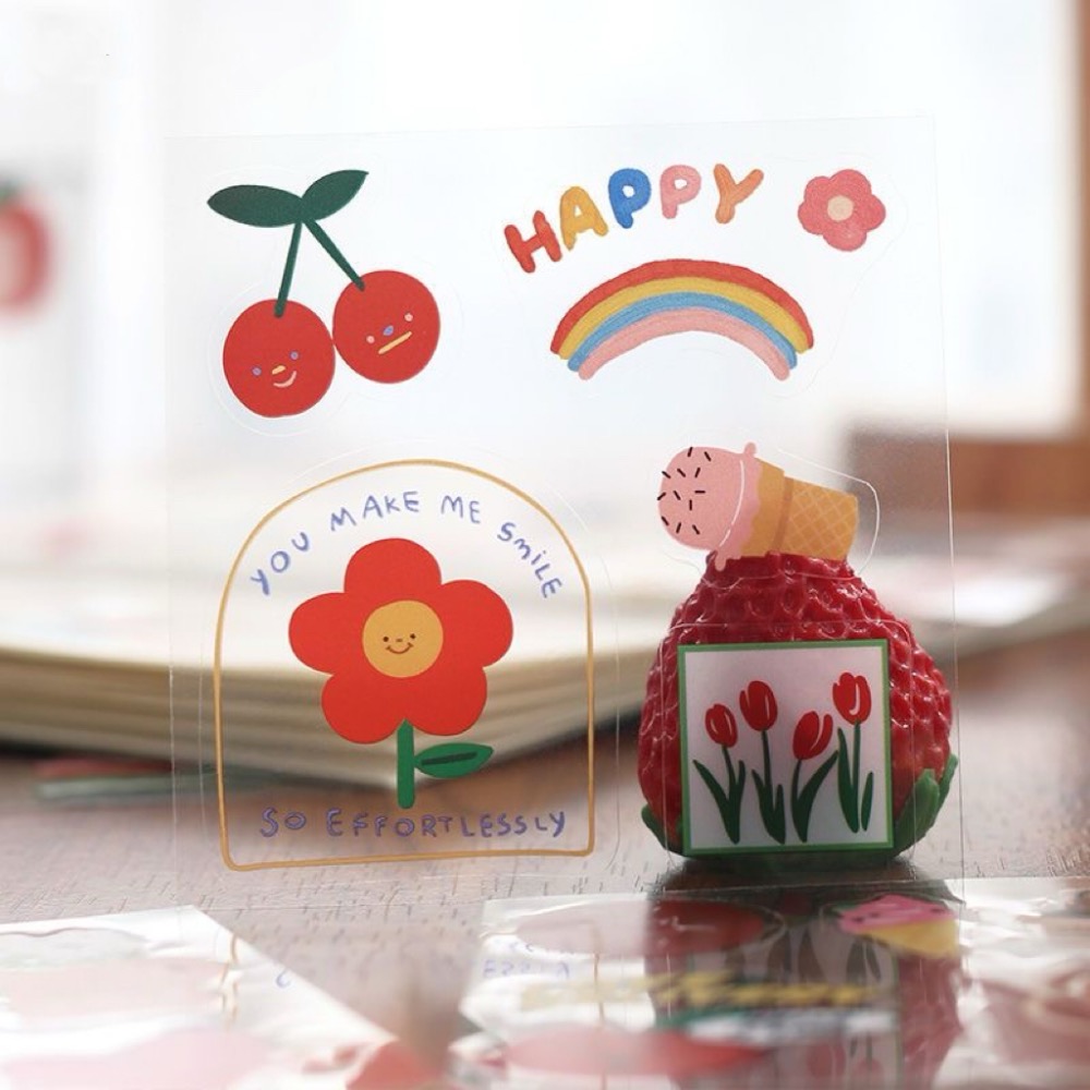 🎀貼紙/手帳系列🎀 防水貼紙套組｜100 張韓系拼貼｜手帳必備｜卡片裝飾-細節圖3