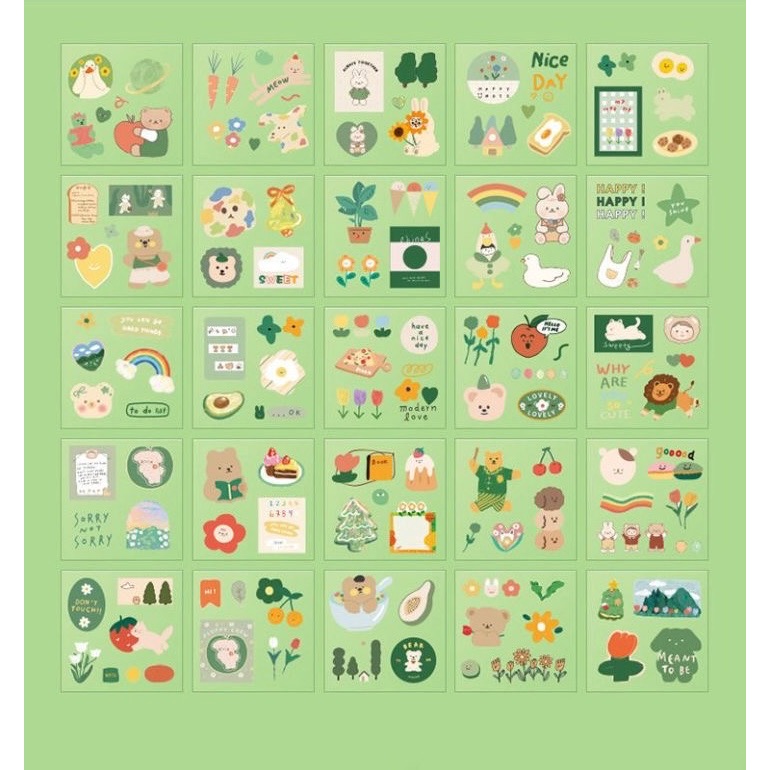 🎀貼紙/手帳系列🎀 防水貼紙套組｜100 張韓系拼貼｜手帳必備｜卡片裝飾-細節圖4