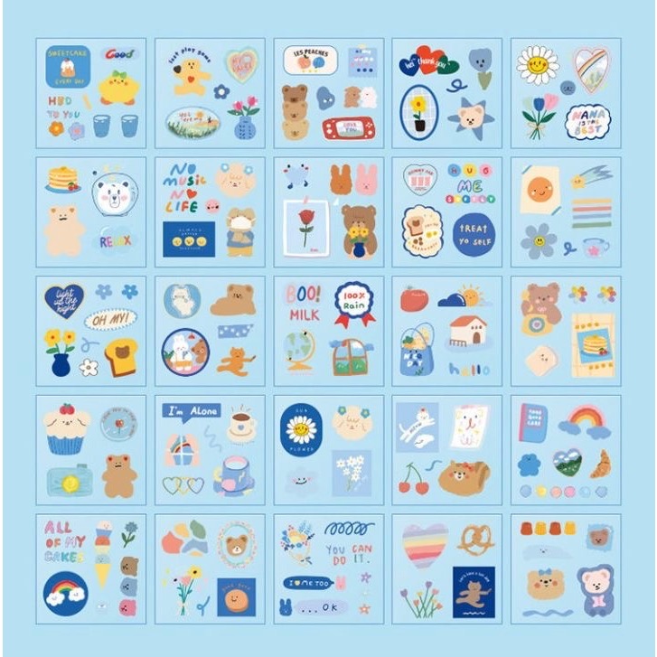 🎀貼紙/手帳系列🎀 防水貼紙套組｜100 張韓系拼貼｜手帳必備｜卡片裝飾-細節圖6