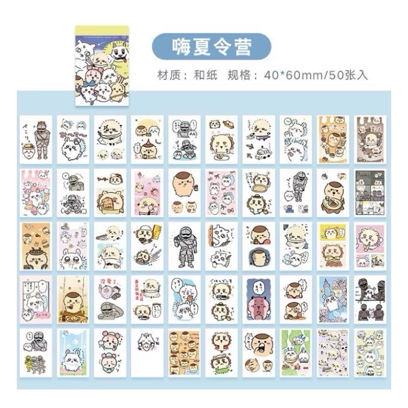 🎀貼紙/手帳系列🎀 日系卡通派｜三麗鷗×吉伊卡哇 貼紙本｜迷你小豆本｜手帳裝飾/D.I.Y/角色和紙貼紙組-規格圖2