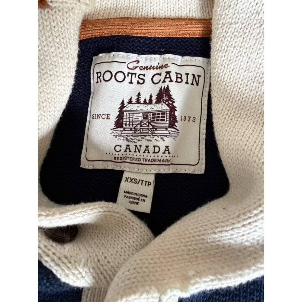 Roots 男款藍色毛衣外套｜尺寸 XXS｜7 成新-細節圖2