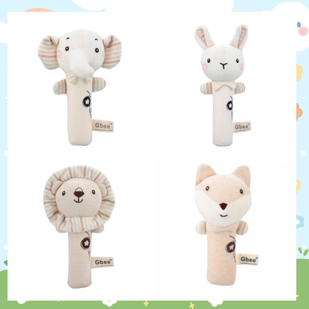 動物造型可愛手搖鈴BB棒 有機彩棉 多款可選 響紙 鈴鐺 BB器 安撫配伴 嬰兒床 玩具 手眼協調 抓握訓練-細節圖3
