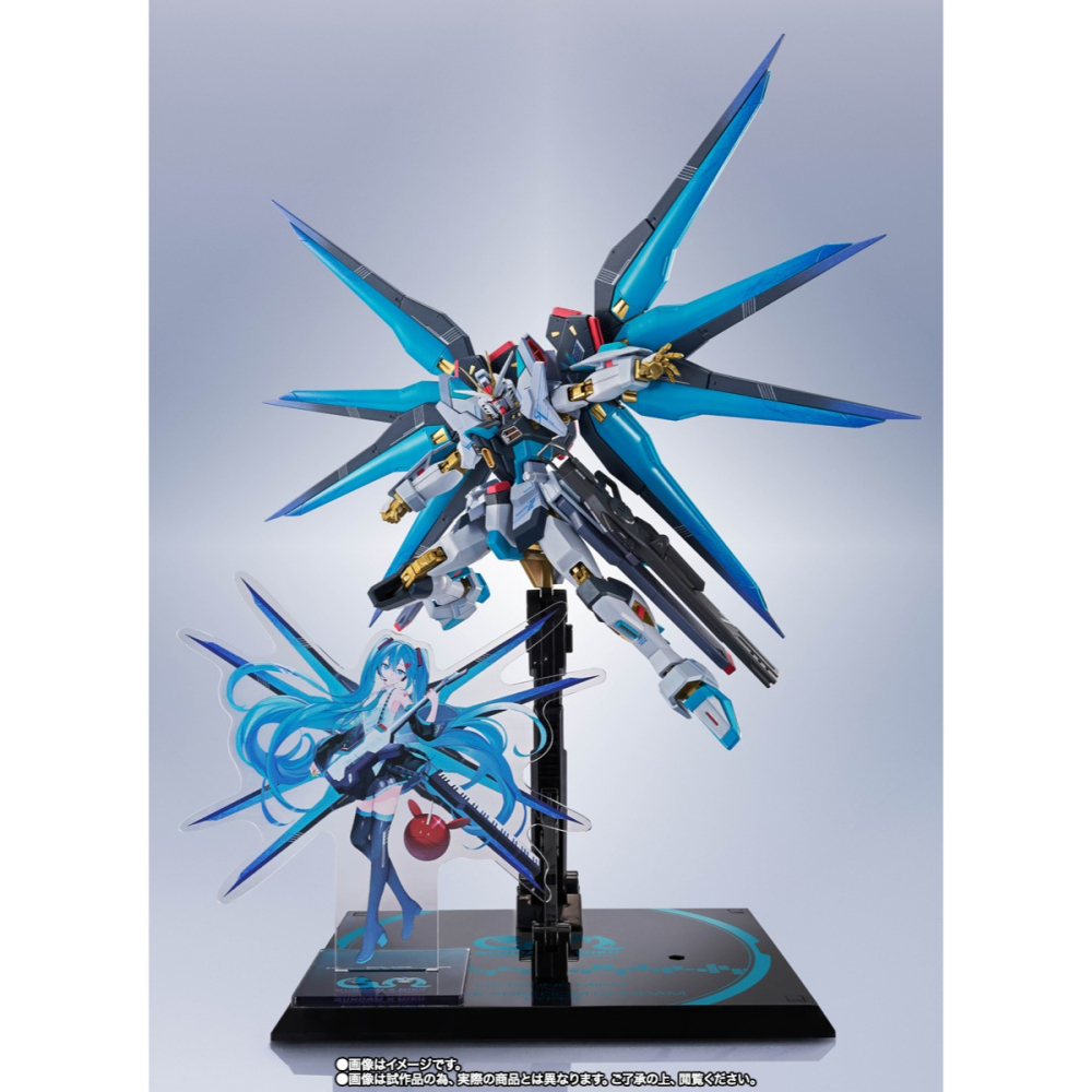 【全新】METAL ROBOT魂 MR 日魂限定 攻擊自由鋼彈貳式 ［初音未來 Ver.］ 初音聯名款 含專屬立牌-細節圖2