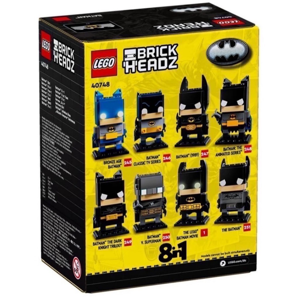 𝄪 樂麋 𝄪 LEGO 樂高 40748 大頭系列 蝙蝠俠8合1玩偶 Batman 8in1 Figure-細節圖2