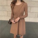 ＃小個子針織連衣裙女秋冬法式網紅氣質收腰打底內搭配大衣毛衣短裙-規格圖4