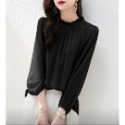 #襯衫女長袖秋冬新款時尚純色小衫氣質百搭寬松遮肚子顯瘦大碼上衣-規格圖2