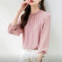 #襯衫女長袖秋冬新款時尚純色小衫氣質百搭寬松遮肚子顯瘦大碼上衣-規格圖2