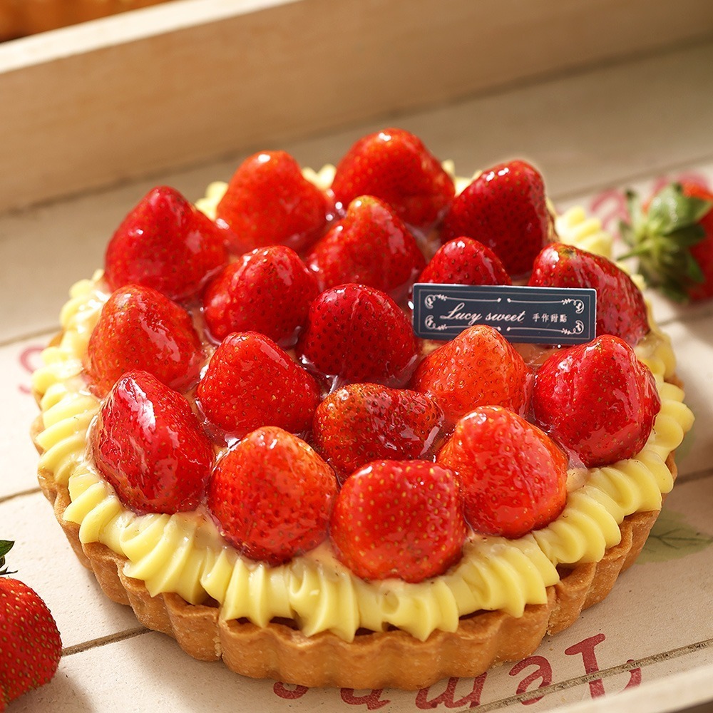 【LS手作甜點】法式草莓卡士達塔(6吋)-細節圖3