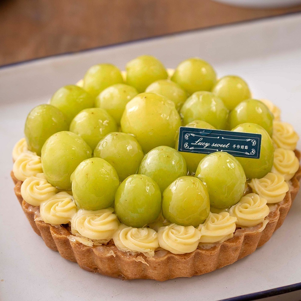 【LS手作甜點】法式白葡萄卡士達塔 (6吋)-細節圖3