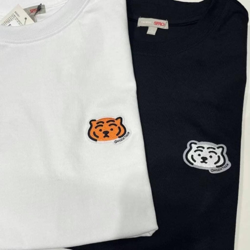 韓國SPAOx Muzik Tiger 小老虎刺繡短袖T恤2件組