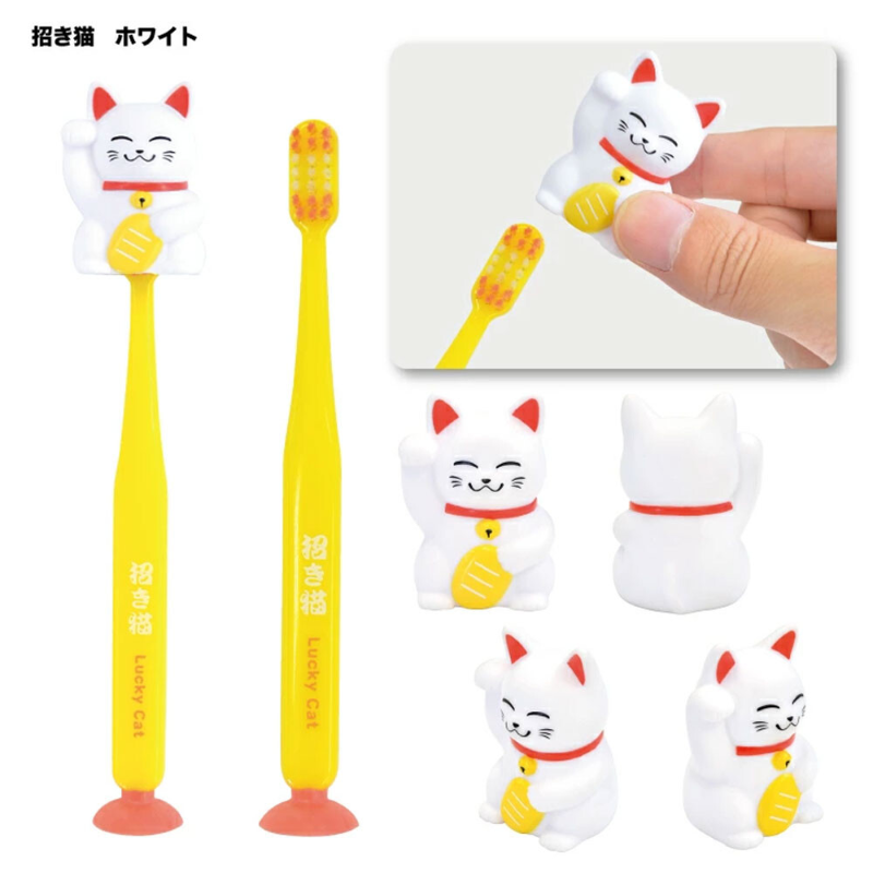 (現貨)日本人氣吉祥物造型牙刷🪥（富士山🗻＆招財貓🐱系列）-細節圖4