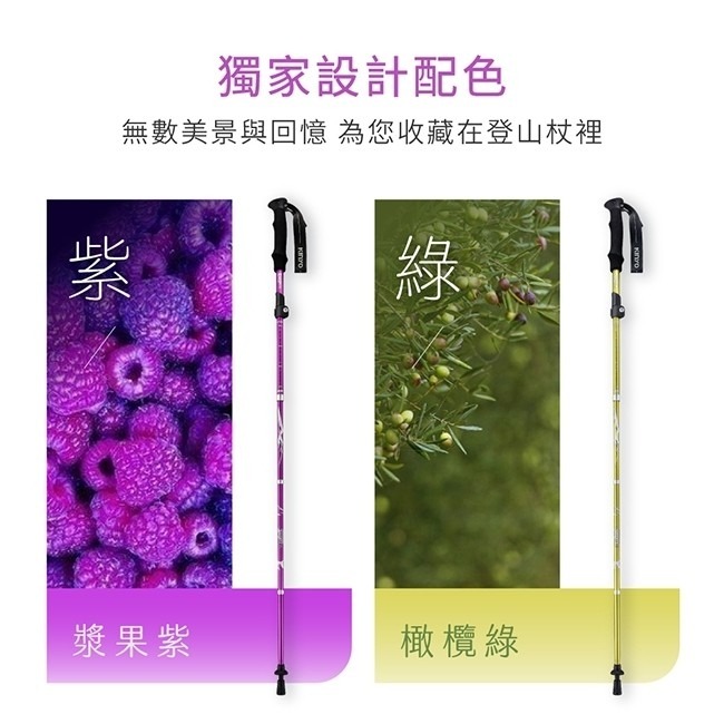 台灣大廠 KINYO輕量鋁合金摺疊登山杖(2色)TP-6020-細節圖2
