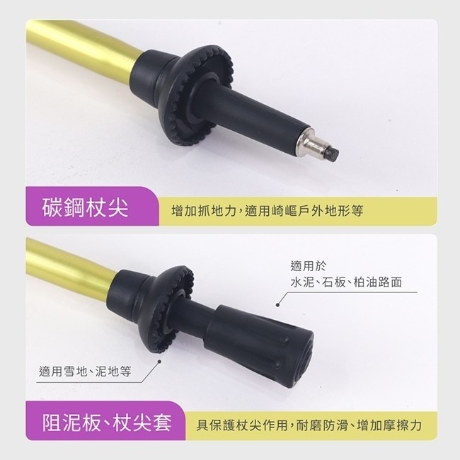 台灣大廠 KINYO輕量鋁合金摺疊登山杖(2色)TP-6020-細節圖4