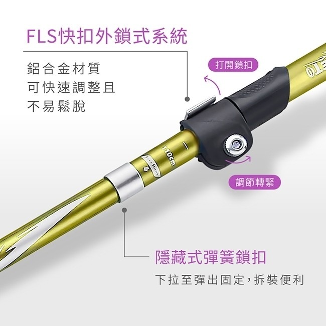 台灣大廠 KINYO輕量鋁合金摺疊登山杖(2色)TP-6020-細節圖11