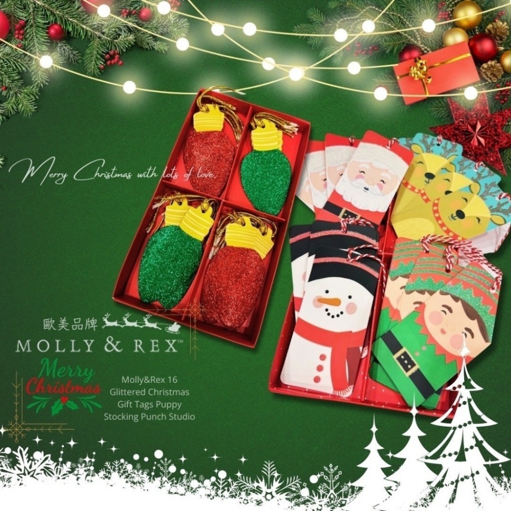 義大利MOLLY & REX聖誕派對許願祝福標籤小掛卡禮盒-細節圖4