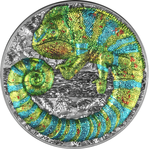 [皇家典藏] 2023紐埃-物種代表系列-變色龍-2盎司銀幣