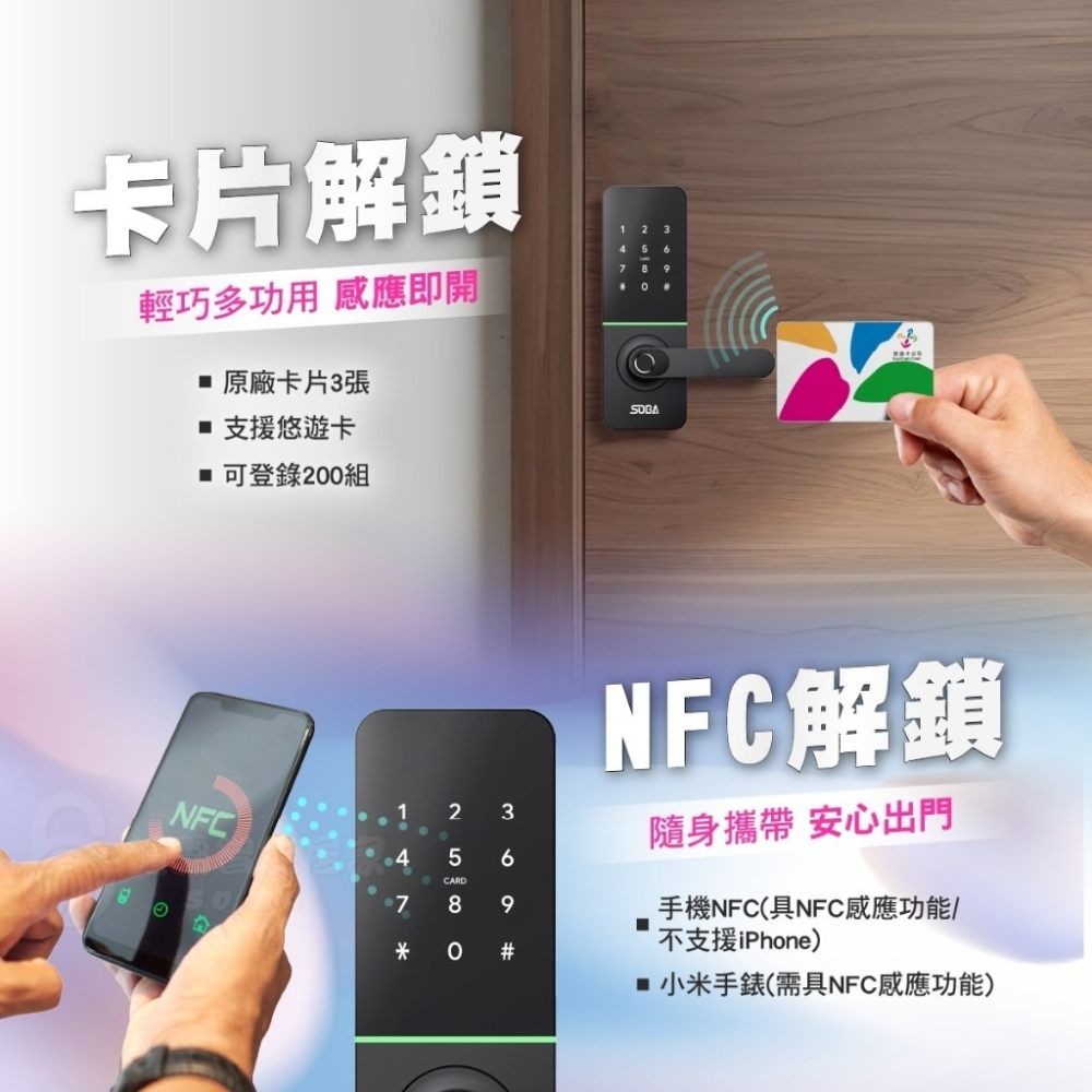 【SOBA】H92六合一智能電子鎖(尊爵黑)-細節圖4