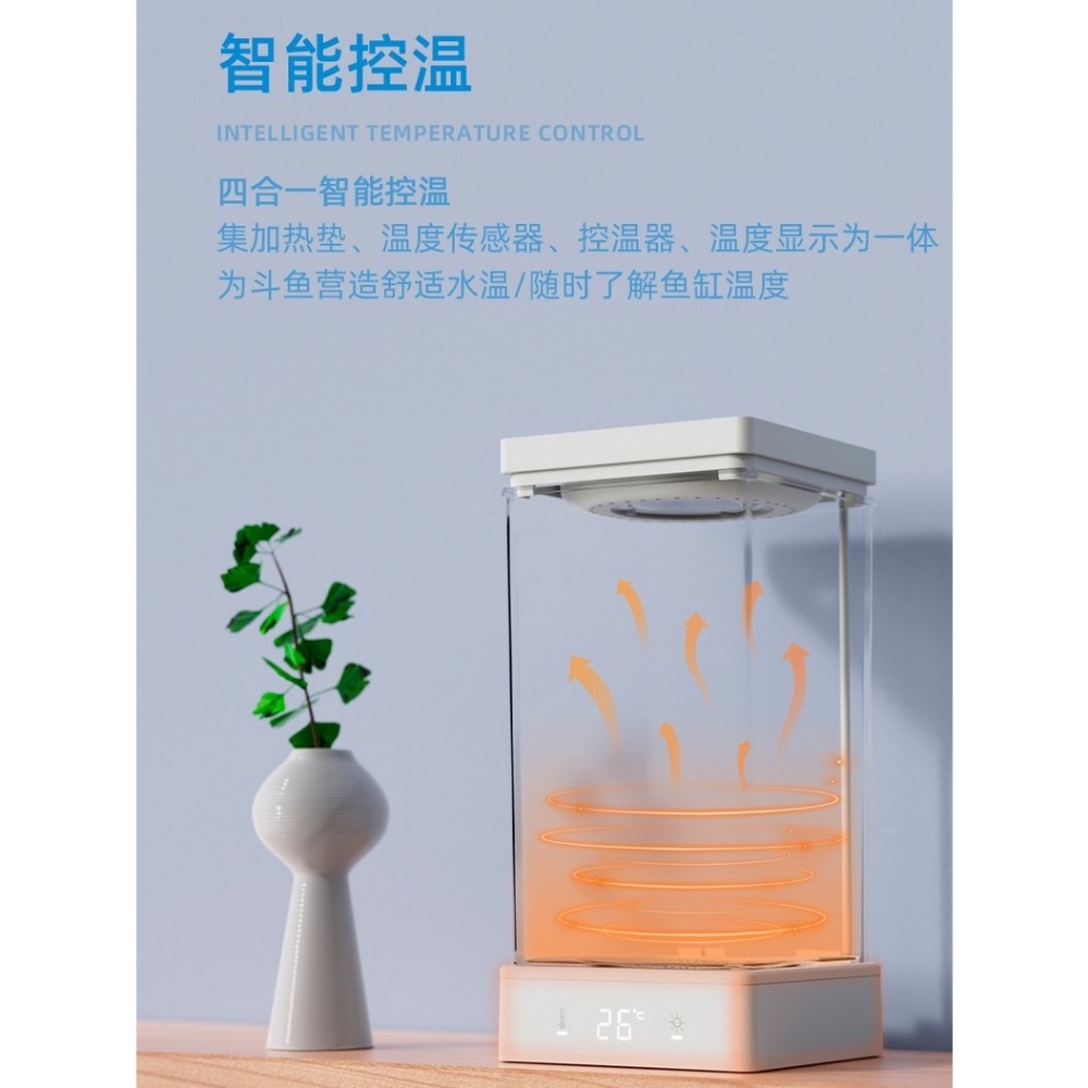 【宿水亭】『台灣當天出現貨』 鬥魚缸 智能鬥魚缸 方寸秘境 辦公室魚缸 書桌魚缸 養魚專用迷你水族箱-細節圖7