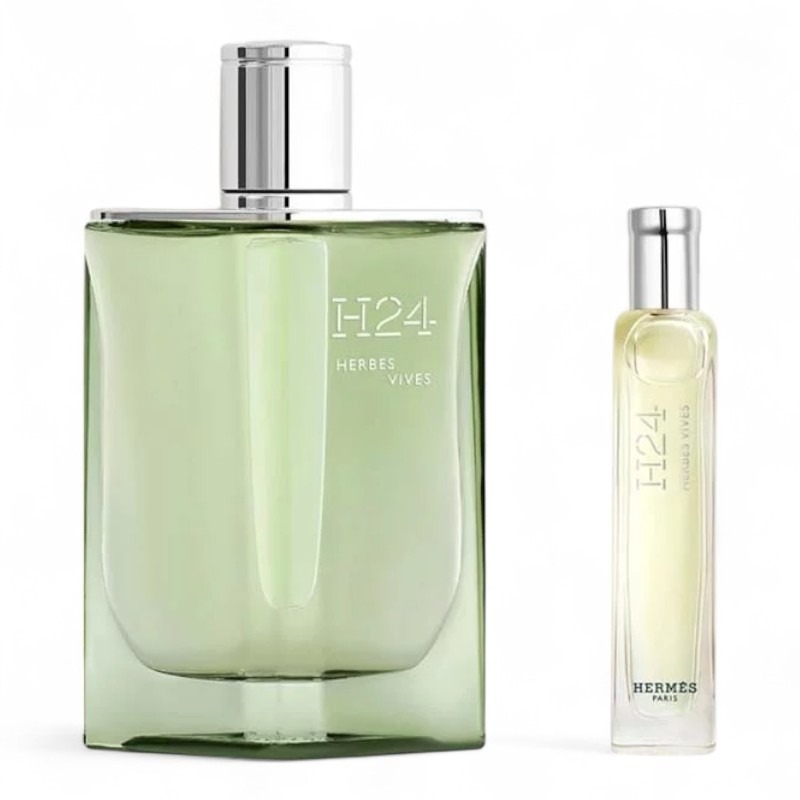 【超激敗】HERMES 愛馬仕 H24 綠動 男性淡香精 禮盒 100ML+ 15ML Herbes Vives-細節圖2