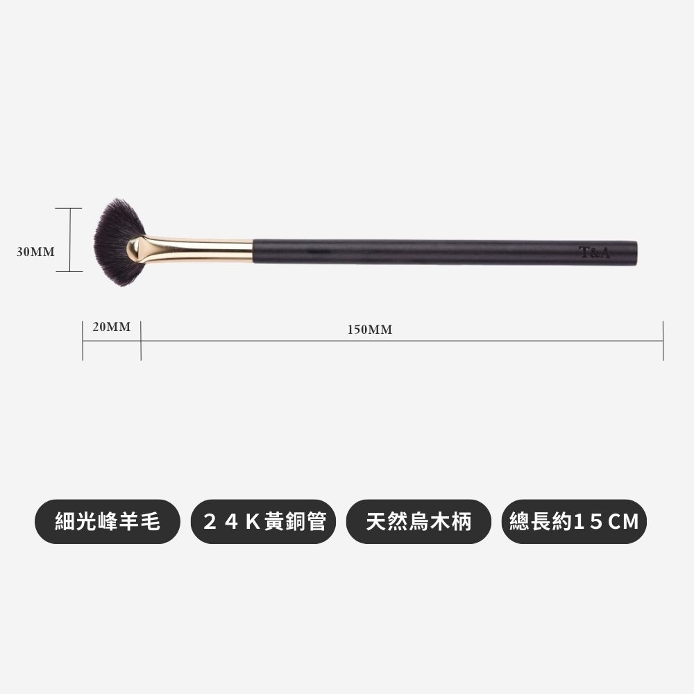 Tommy&Anson細光峰羊毛扇形刷/ 100%細光鋒羊毛/高光刷/餘粉刷/自然暈染/台灣品牌-細節圖3