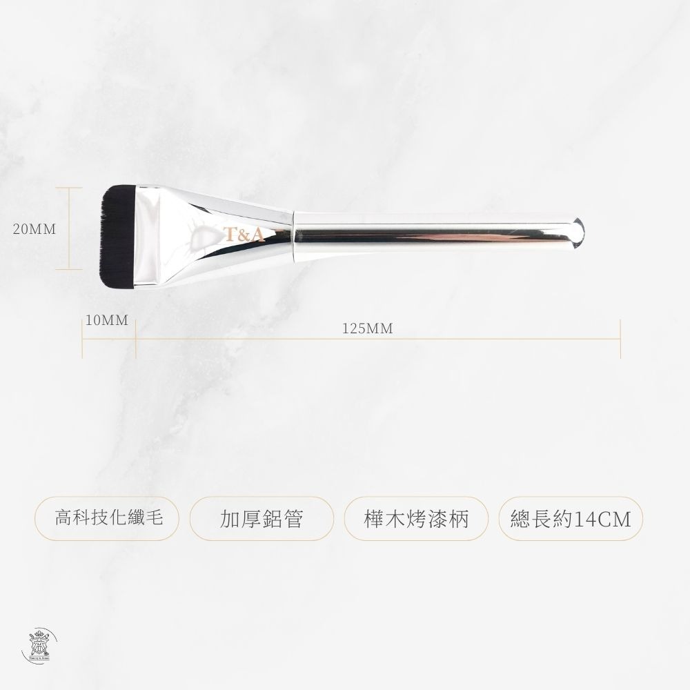 Tommy&Anson 一字型平頭粉底刷｜極致薄透、一抹勻亮不吃粉，專業底妝抹刀（快速完妝/無刷痕/科技化纖毛台灣品牌-細節圖3