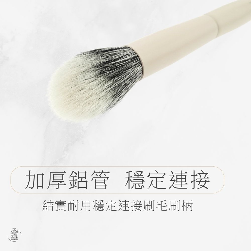 Tommy&Anson 細光鋒羊毛圓形點彩刷｜頂級羊毛磨皮拋光刷、空氣感腮紅刷，打造零毛孔原生底妝 台灣品牌-細節圖6
