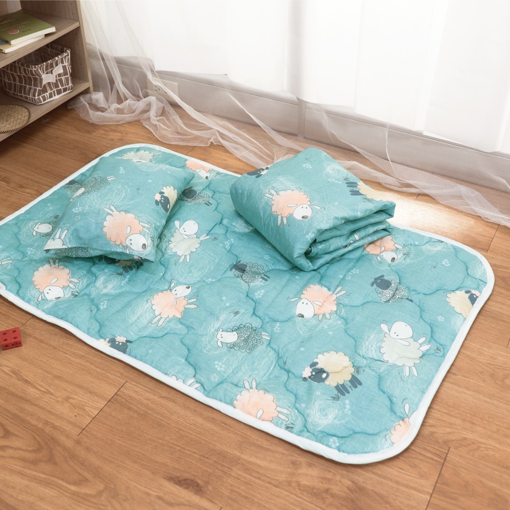 【艾唯家居】極柔涼感兒童睡墊三件組 萊賽爾纖維 3M吸濕排汗 兒童/幼兒園/幼稚園/睡袋/午睡/午休/涼被/童枕/台灣製-細節圖3