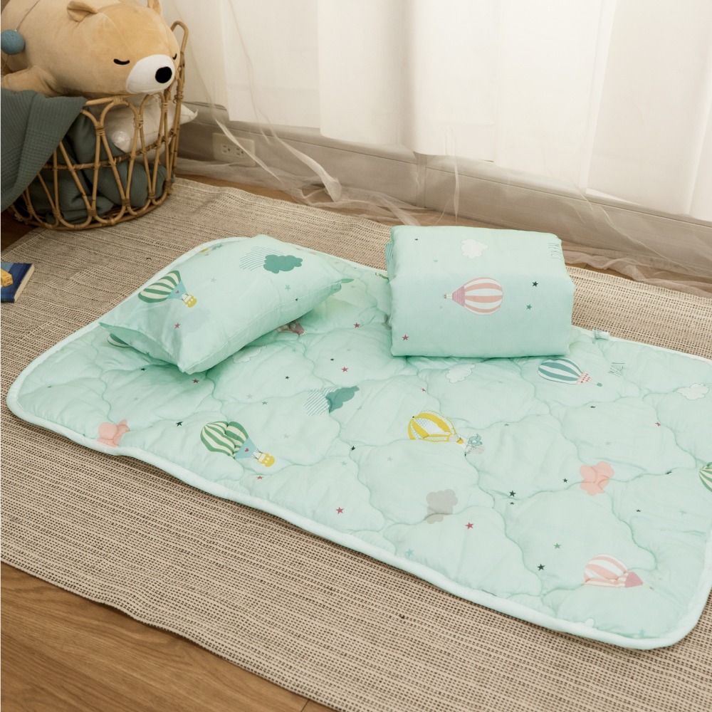 【艾唯家居】極柔涼感兒童睡墊三件組 萊賽爾纖維 3M吸濕排汗 兒童/幼兒園/幼稚園/睡袋/午睡/午休/涼被/童枕/台灣製-細節圖6