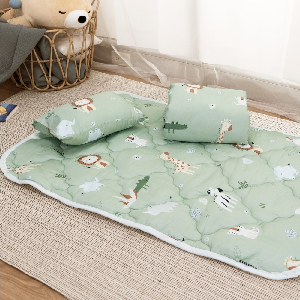 【艾唯家居】極柔涼感兒童睡墊三件組 萊賽爾纖維 3M吸濕排汗 兒童/幼兒園/幼稚園/睡袋/午睡/午休/涼被/童枕/台灣製-細節圖7