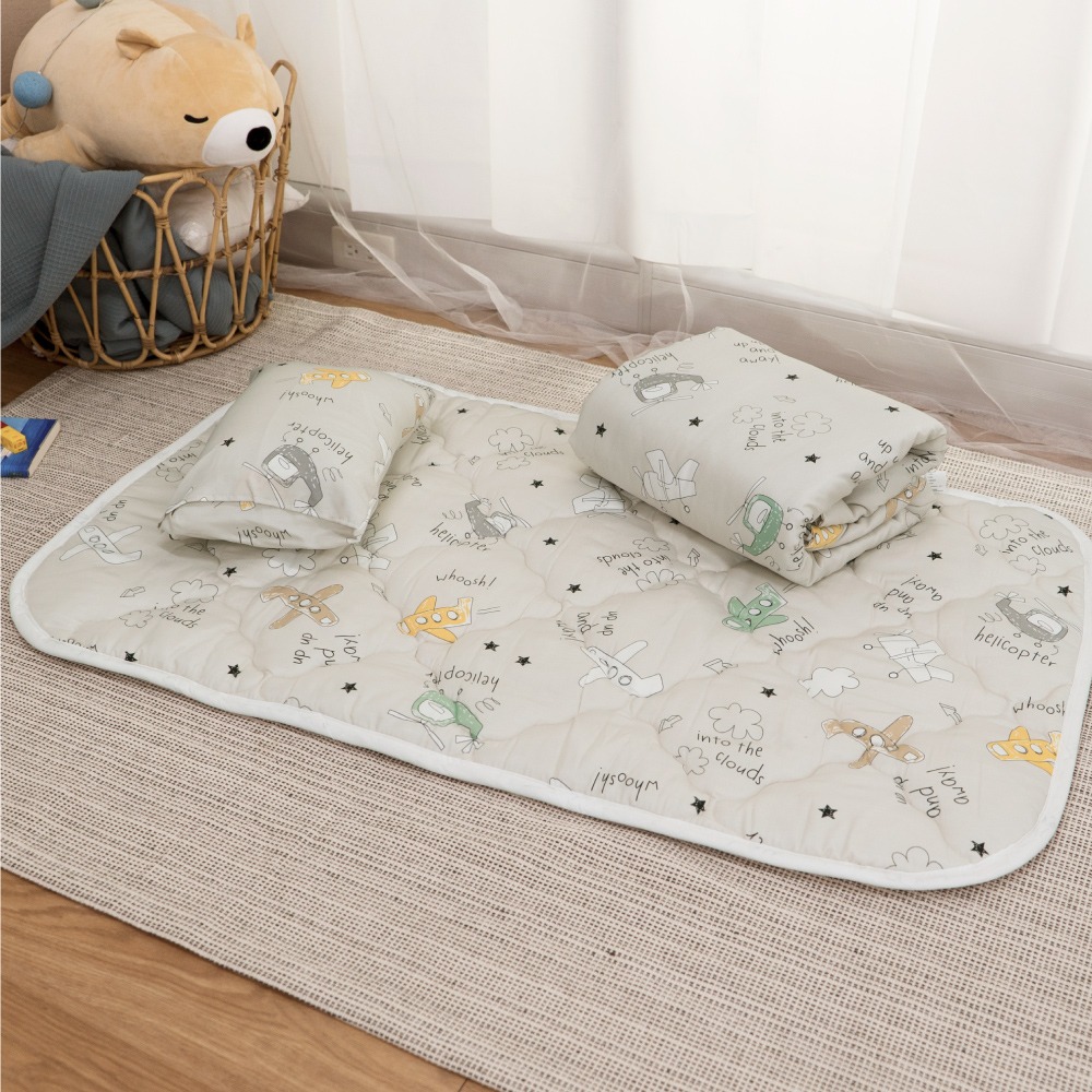 【艾唯家居】極柔涼感兒童睡墊三件組 萊賽爾纖維 3M吸濕排汗 兒童/幼兒園/幼稚園/睡袋/午睡/午休/涼被/童枕/台灣製-細節圖8